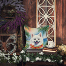 American Eskimo Luau Throw Pillow - 14x14 Decorative Pillow – Art for Your Home & Patio