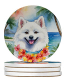 American Eskimo Luau Large Sandstone Coasters Pack of 4