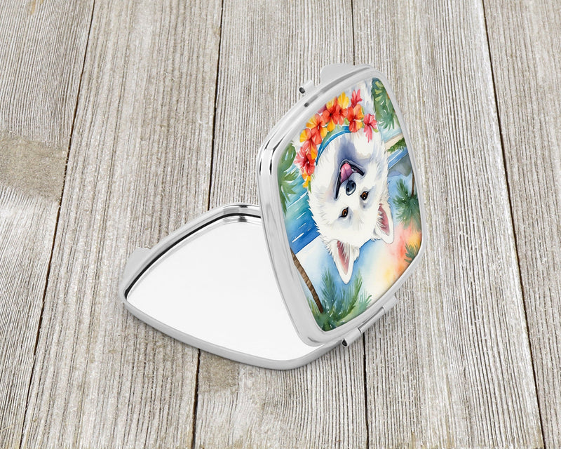 American Eskimo Luau Compact Mirror – Stylish Purse Mirror with Artistic Covers