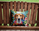 American Foxhound Luau Throw Pillow - 14x14 Decorative Pillow – Art for Your Home & Patio
