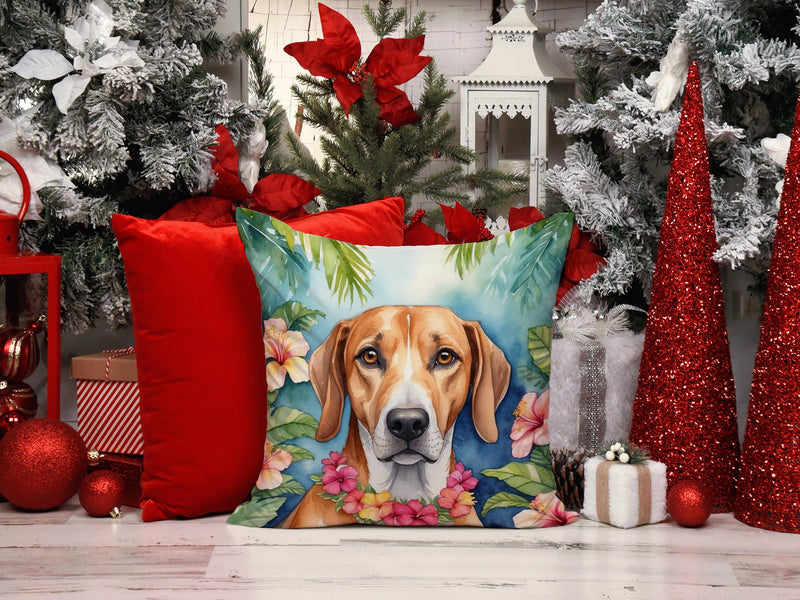 American Foxhound Luau Throw Pillow - 14x14 Decorative Pillow – Art for Your Home & Patio