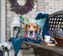 American Foxhound Luau Throw Pillow