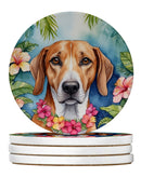 American Foxhound Luau Large Sandstone Coasters Pack of 4