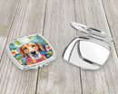 American Foxhound Luau Compact Mirror – Stylish Purse Mirror with Artistic Covers