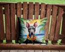 American Hairless Terrier Luau Throw Pillow - 14x14 Decorative Pillow – Art for Your Home & Patio
