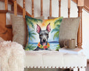 American Hairless Terrier Luau Throw Pillow - 14x14 Decorative Pillow – Art for Your Home & Patio