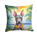 American Hairless Terrier Luau Throw Pillow - 14x14 Decorative Pillow – Art for Your Home & Patio