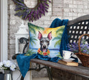 American Hairless Terrier Luau Throw Pillow