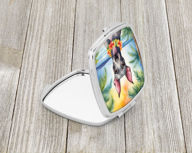 American Hairless Terrier Luau Compact Mirror – Stylish Purse Mirror with Artistic Covers