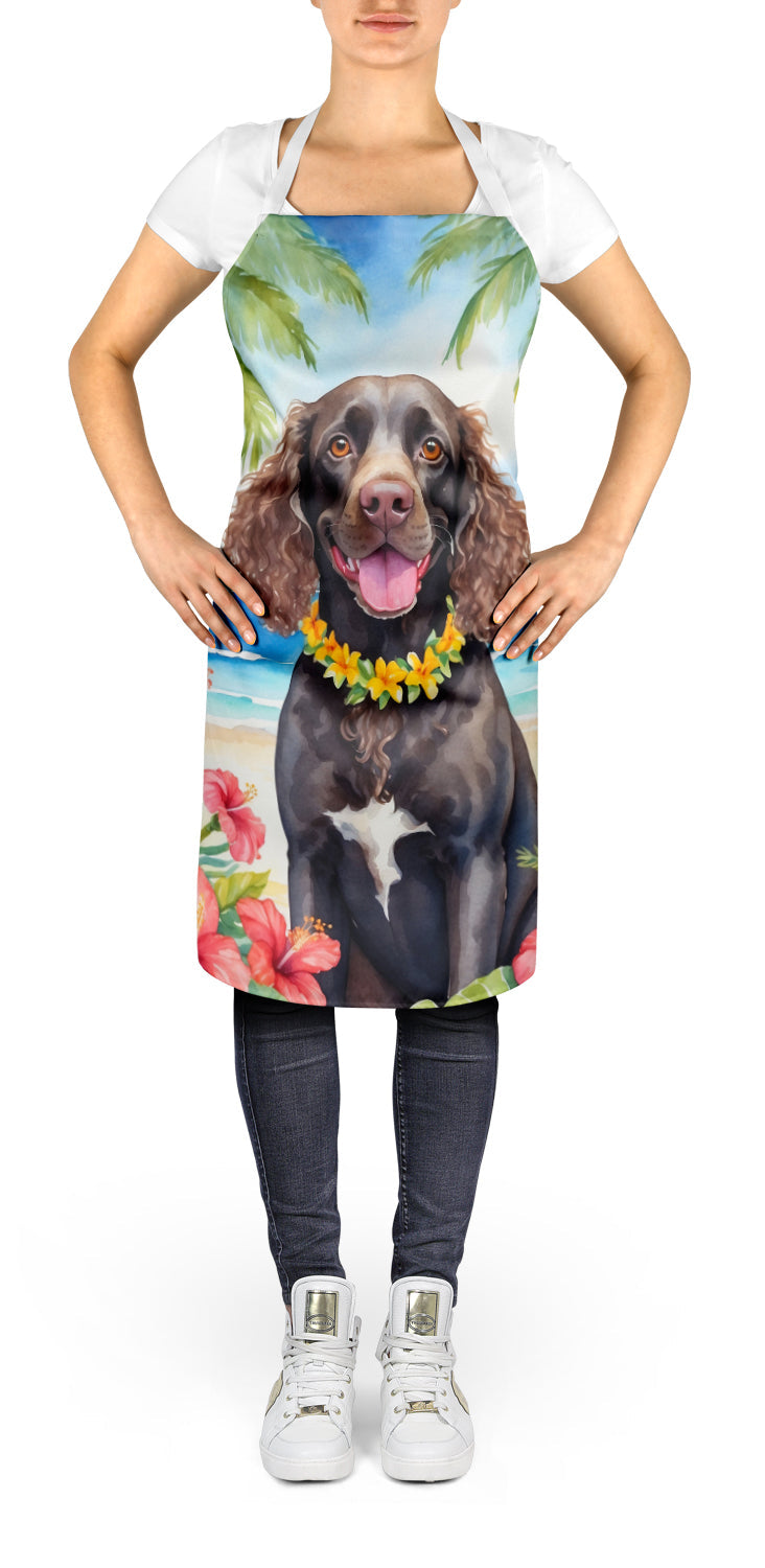 American Water Spaniel Luau Apron – Artist-Designed Kitchen, BBQ & Craft Apron
