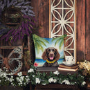 American Water Spaniel Luau Throw Pillow - 14x14 Decorative Pillow – Art for Your Home & Patio