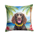 American Water Spaniel Luau Throw Pillow - 14x14 Decorative Pillow – Art for Your Home & Patio