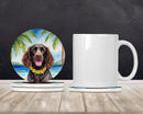 American Water Spaniel Luau Large Sandstone Coasters Pack of 4