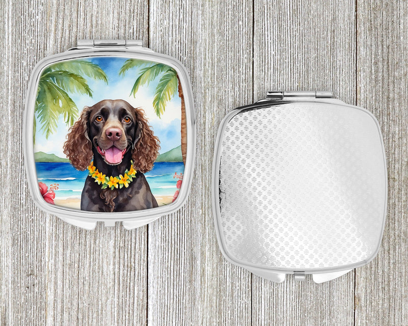 American Water Spaniel Luau Compact Mirror – Stylish Purse Mirror with Artistic Covers