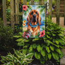 Bloodhound Luau Garden Flag – Tropical Dog Decor with Hibiscus & Palm Leaves
