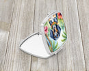 Bluetick Coonhound Luau Compact Mirror – Stylish Purse Mirror with Artistic Covers