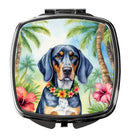 Bluetick Coonhound Luau Compact Mirror – Stylish Purse Mirror with Artistic Covers