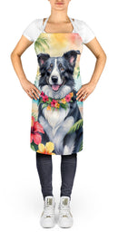 Border Collie Luau Apron – Artist-Designed Kitchen, BBQ & Craft Apron