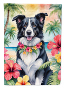 Border Collie Luau House Flag