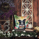 Border Collie Luau Throw Pillow - 14x14 Decorative Pillow – Art for Your Home & Patio