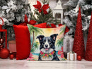 Border Collie Luau Throw Pillow - 14x14 Decorative Pillow – Art for Your Home & Patio