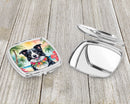 Border Collie Luau Compact Mirror – Stylish Purse Mirror with Artistic Covers
