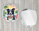 Border Collie Luau Compact Mirror – Stylish Purse Mirror with Artistic Covers