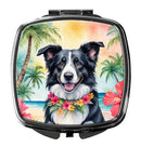 Border Collie Luau Compact Mirror – Stylish Purse Mirror with Artistic Covers