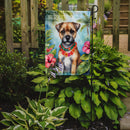 Border Terrier Luau Garden Flag – Tropical Dog Decor with Hibiscus & Palm Leaves