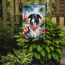 Borzoi Luau Garden Flag – Tropical Dog Decor with Hibiscus & Palm Leaves
