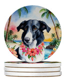 Borzoi Luau Large Sandstone Coasters Pack of 4