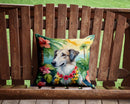 Borzoi Luau Throw Pillow - 14x14 Decorative Pillow – Art for Your Home & Patio