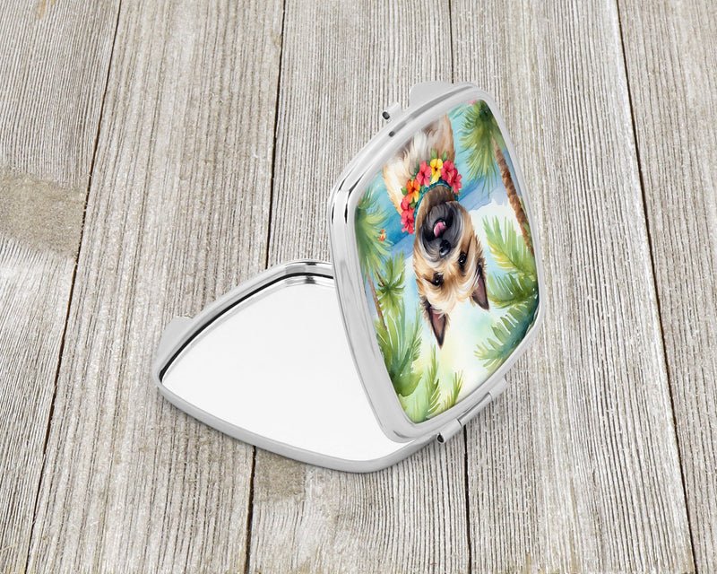 Cairn Terrier Luau Compact Mirror – Stylish Purse Mirror with Artistic Covers