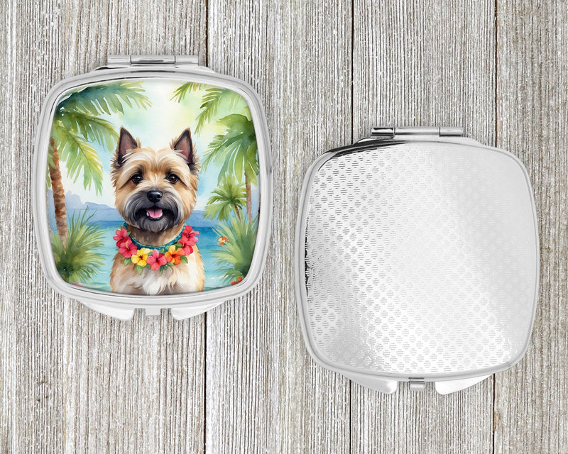 Cairn Terrier Luau Compact Mirror – Stylish Purse Mirror with Artistic Covers