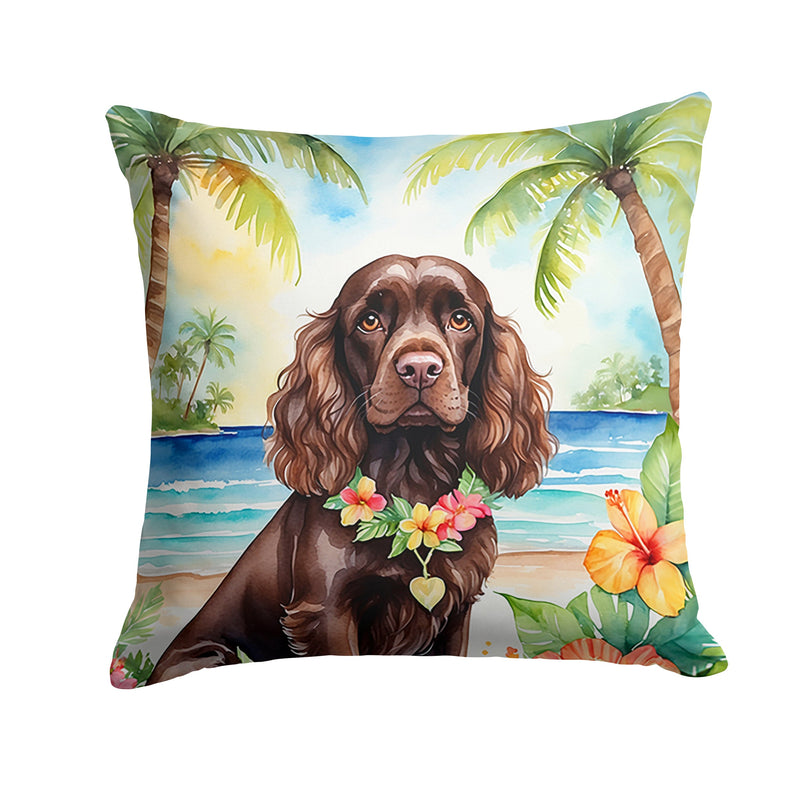 Cocker Spaniel Luau Throw Pillow - 14x14 Decorative Pillow – Art for Your Home & Patio