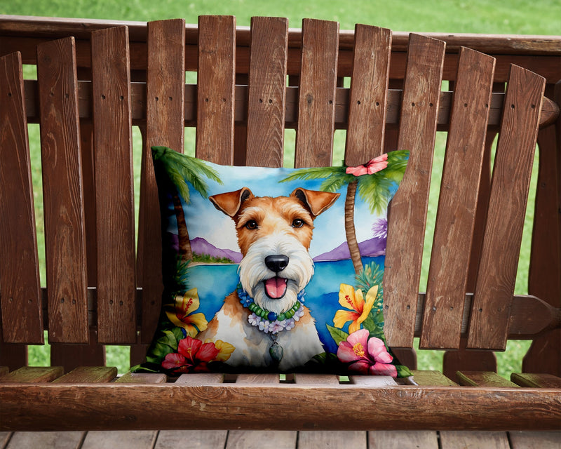 Fox Terrier Luau Throw Pillow - 14x14 Decorative Pillow – Art for Your Home & Patio
