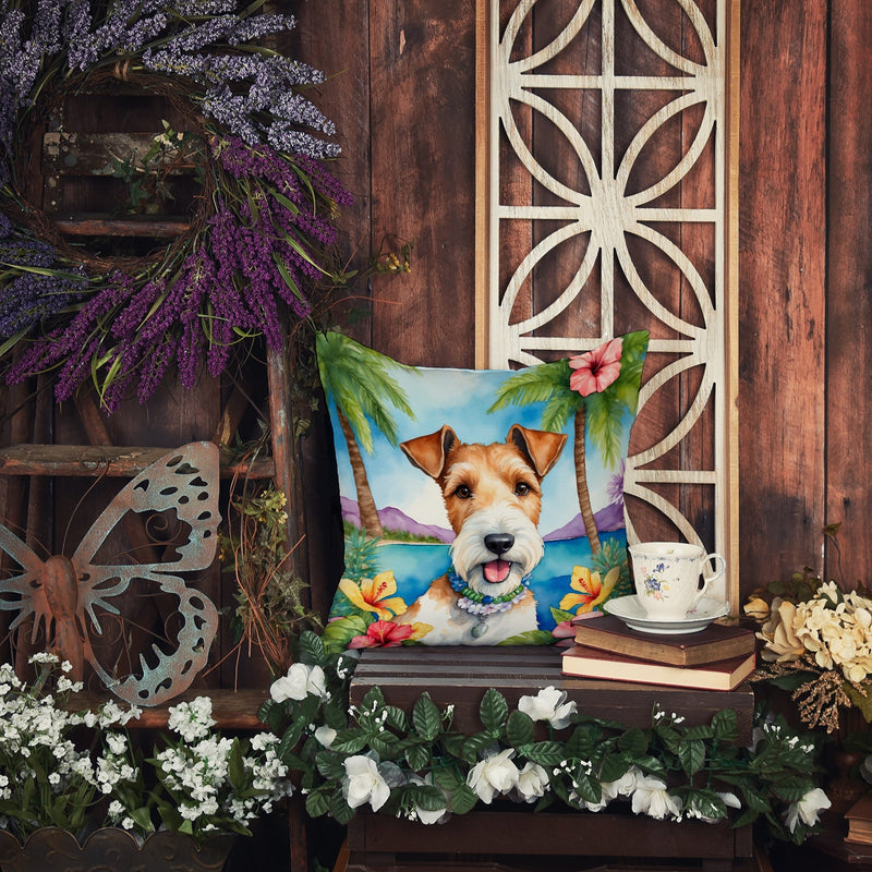 Fox Terrier Luau Throw Pillow - 14x14 Decorative Pillow – Art for Your Home & Patio