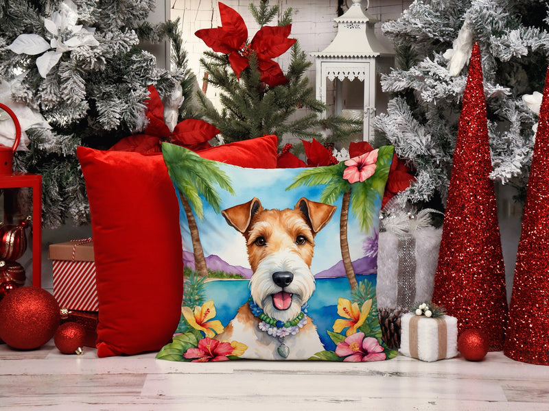 Fox Terrier Luau Throw Pillow - 14x14 Decorative Pillow – Art for Your Home & Patio