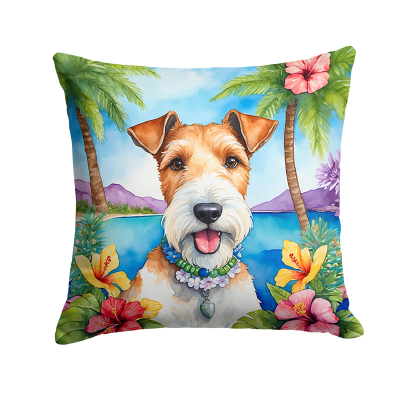 Fox Terrier Luau Throw Pillow - 14x14 Decorative Pillow – Art for Your Home & Patio