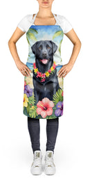 Black Labrador Retriever Luau Apron – Artist-Designed Kitchen, BBQ & Craft Apron