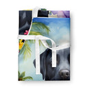 Black Labrador Retriever Luau Apron – Artist-Designed Kitchen, BBQ & Craft Apron