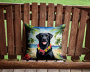 Black Labrador Retriever Luau Throw Pillow - 14x14 Decorative Pillow – Art for Your Home & Patio
