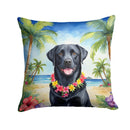 Black Labrador Retriever Luau Throw Pillow