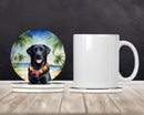 Black Labrador Retriever Luau Large Sandstone Coasters Pack of 4
