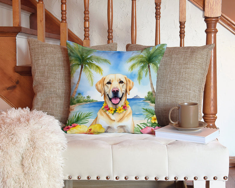 Yellow Labrador Retriever Luau Throw Pillow