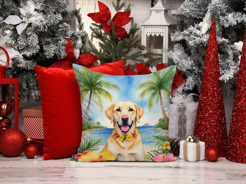 Yellow Labrador Retriever Luau Throw Pillow