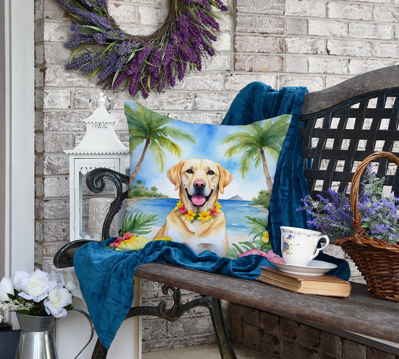 Yellow Labrador Retriever Luau Throw Pillow