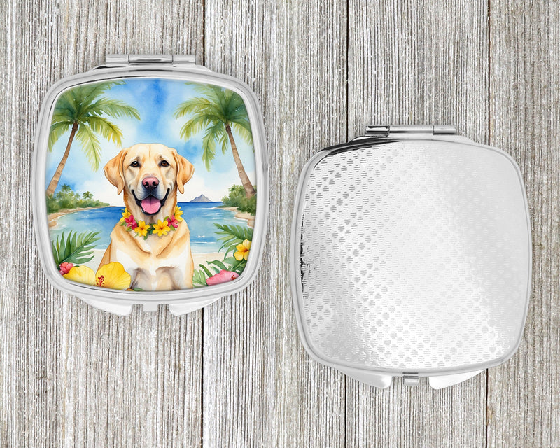 Yellow Labrador Retriever Luau Compact Mirror