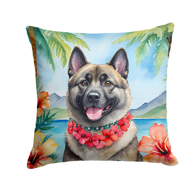 Norwegian Elkhound Luau Throw Pillow