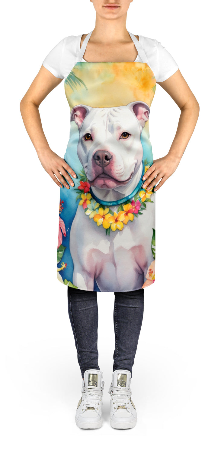 Pit Bull Terrier Luau Apron – Artist-Designed Kitchen, BBQ & Craft Apron